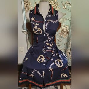 Gucci Print Collared Dress